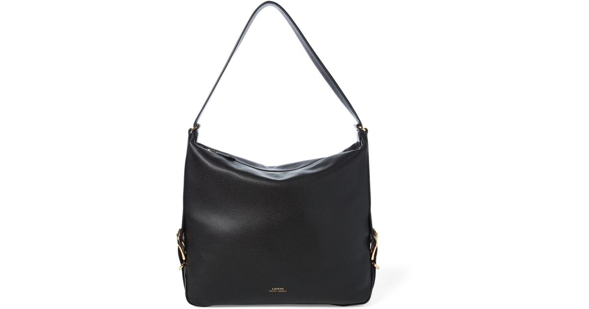 Ralph Lauren Black Leather Slouch Hobo Bag Lyst