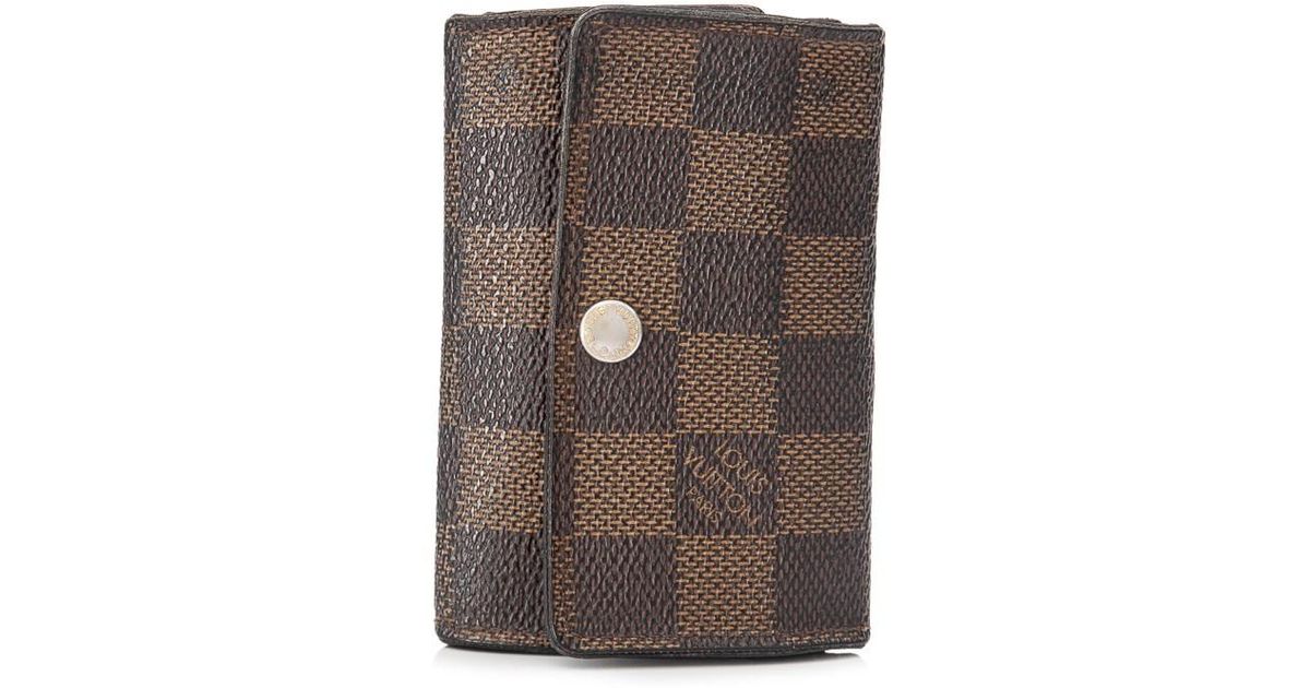 Louis Vuitton Pre-owned Damier Canvas Key Pouch in Brown for Men - Lyst