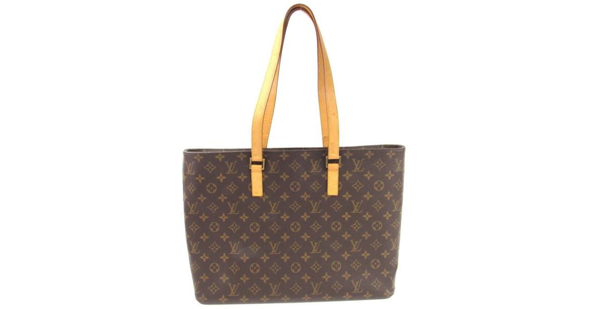 Louis Vuitton Authentic Luco Large Tote Bag M51155 Monogram Used Vintage in Brown - Lyst