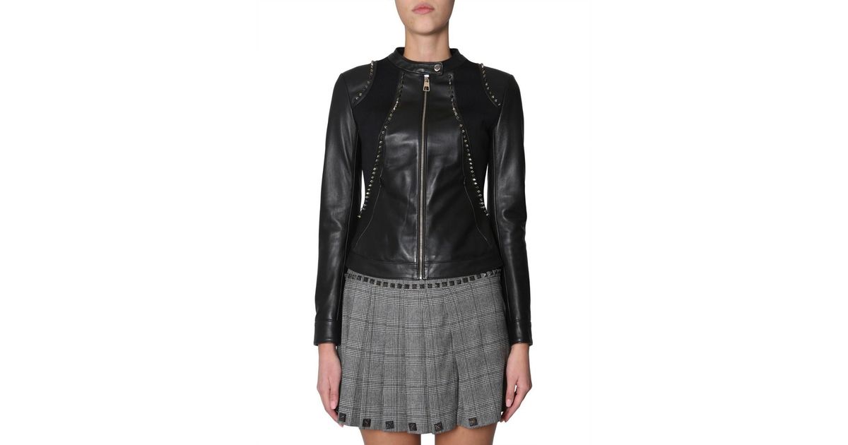Lyst Versace Collection Women S G35699g602566g1008 Black Leather Lyst Versace Collection Women S G35699g602566g1008 Black Leather Outerwear Jacket In