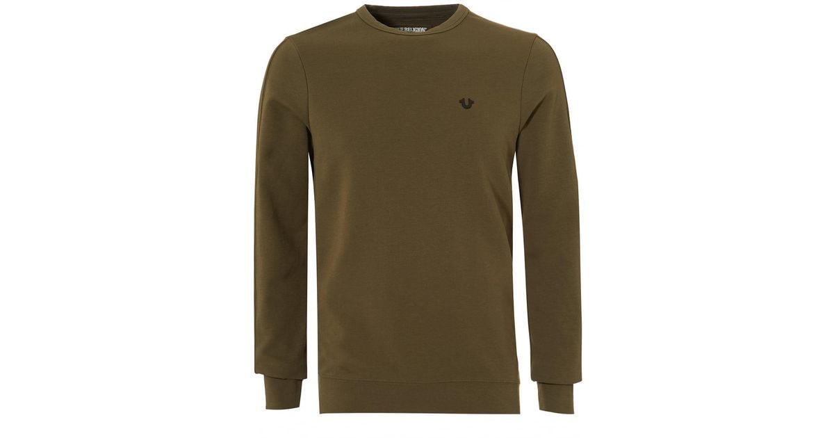 Lyst True Religion Metal Horseshoe Jumper Crew Neck Dusty Olive Lyst True Religion Metal Horseshoe Jumper Crew Neck Dusty Olive Sweat In Green For Men