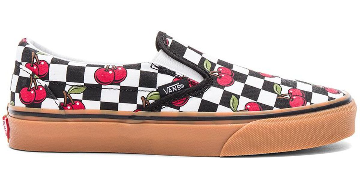 vans checkerboard cherry slip ons vans checkerboard cherry slip ons