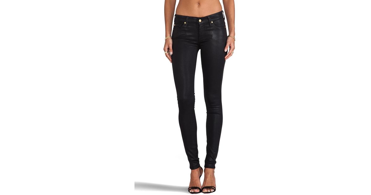 Lyst - 7 For All Mankind The High Gloss Skinny in Black