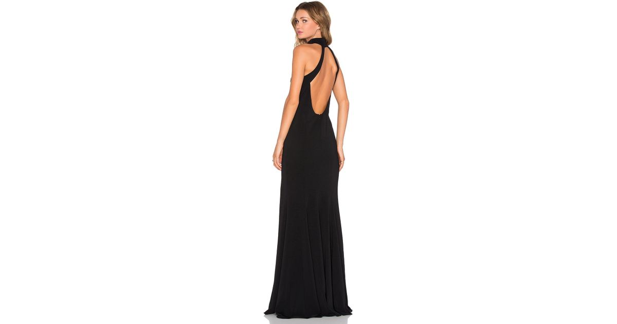 jay godfrey cameo high neck crepe gown