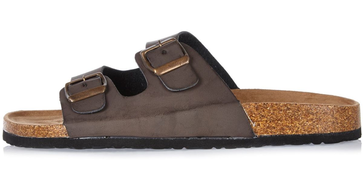 river island brown back strap sandals