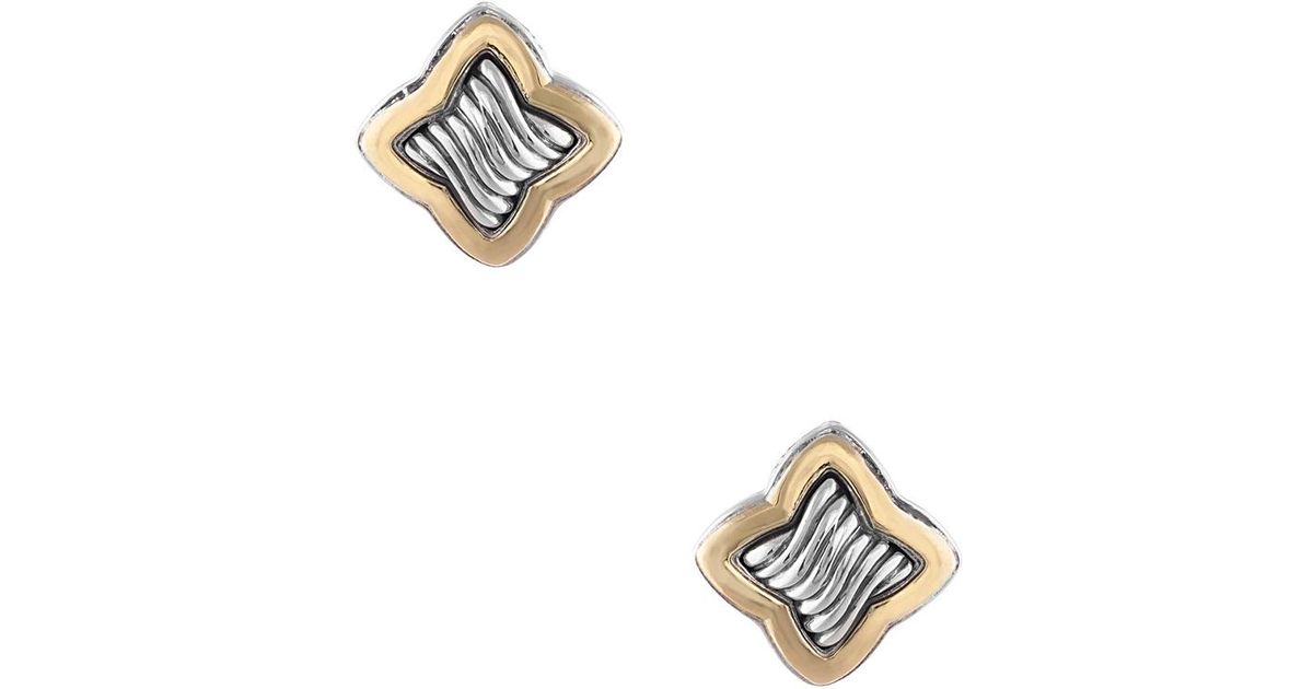 Lyst David Yurman Quatrefoil 18k Silver Earrings In Lyst David Yurman Quatrefoil 18k Silver Earrings In Metallic