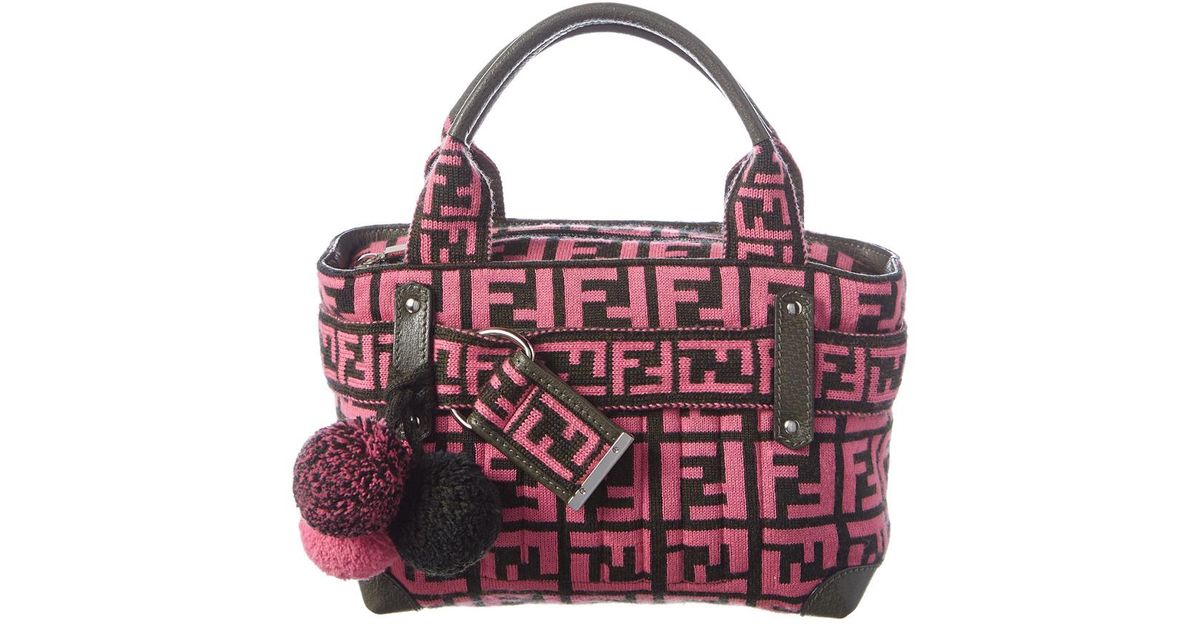 Fendi Limited Edition Pink Knit Handbag In Pink Lyst