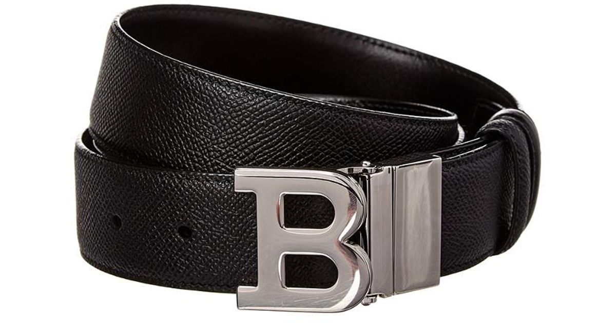 Bally B Buckle Adjustable & Reversible Leather Belt in Black for Men - Lyst