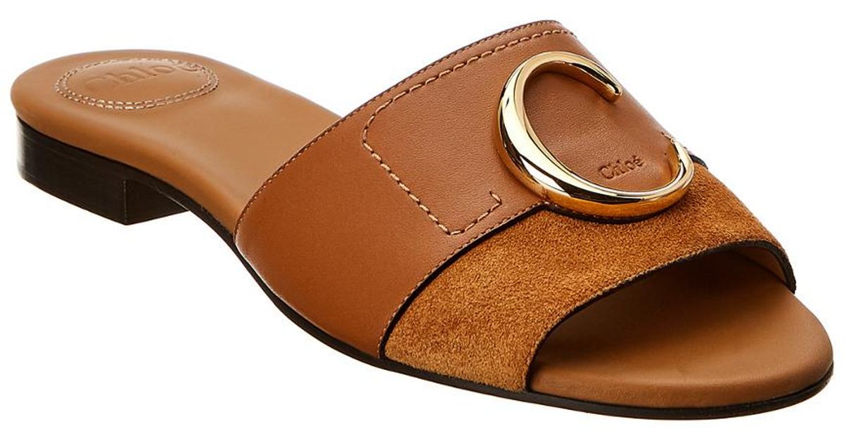 chloe flat mule sandals