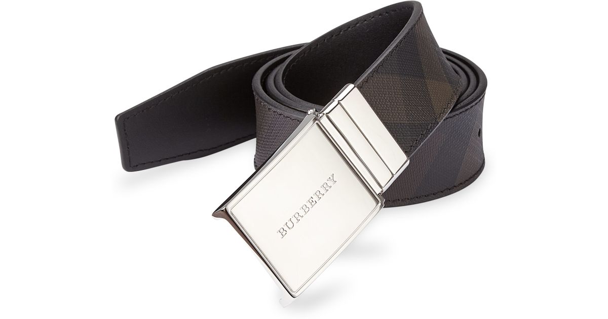 Burberry Signature Plaid Belt in Black for Men Lyst