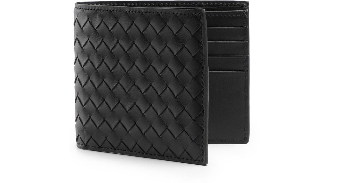 Bottega veneta Intrecciato Leather Wallet in Black for Men | Lyst