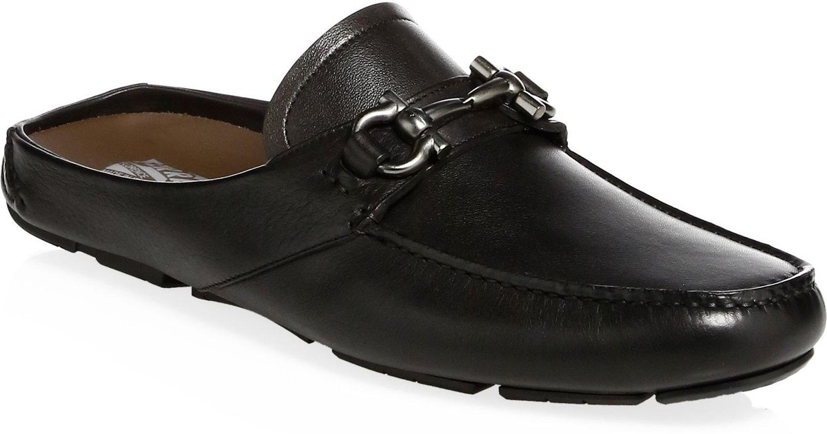 redford leather backless loafers