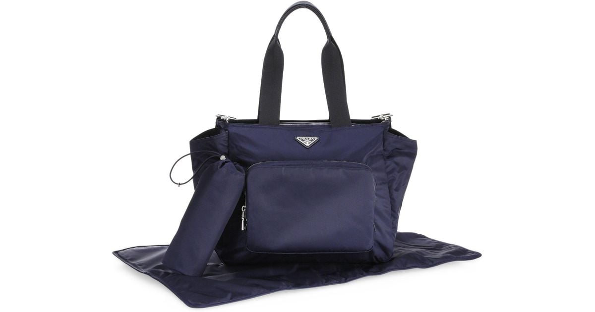 Lyst Prada Nylon Diaper Bag In Blue