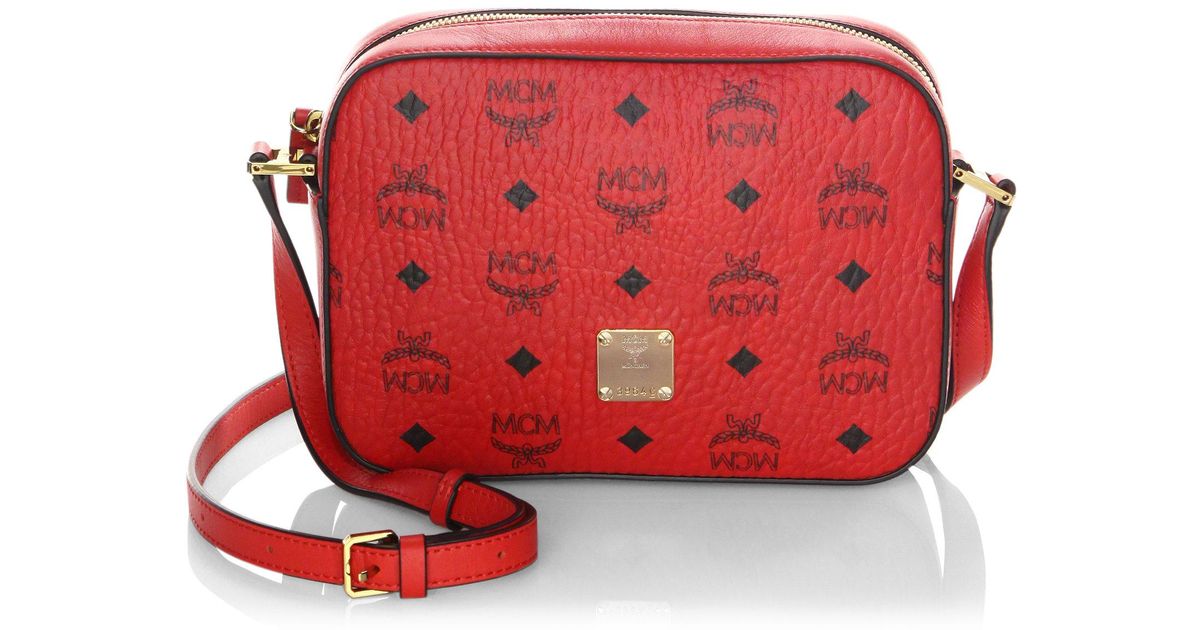 Lyst Mcm Visetos Mini Crossbody Bag In Red