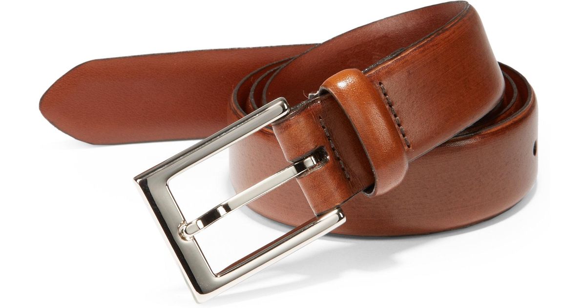 Lyst - Saks Fifth Avenue Leather Belt in Brown for Men