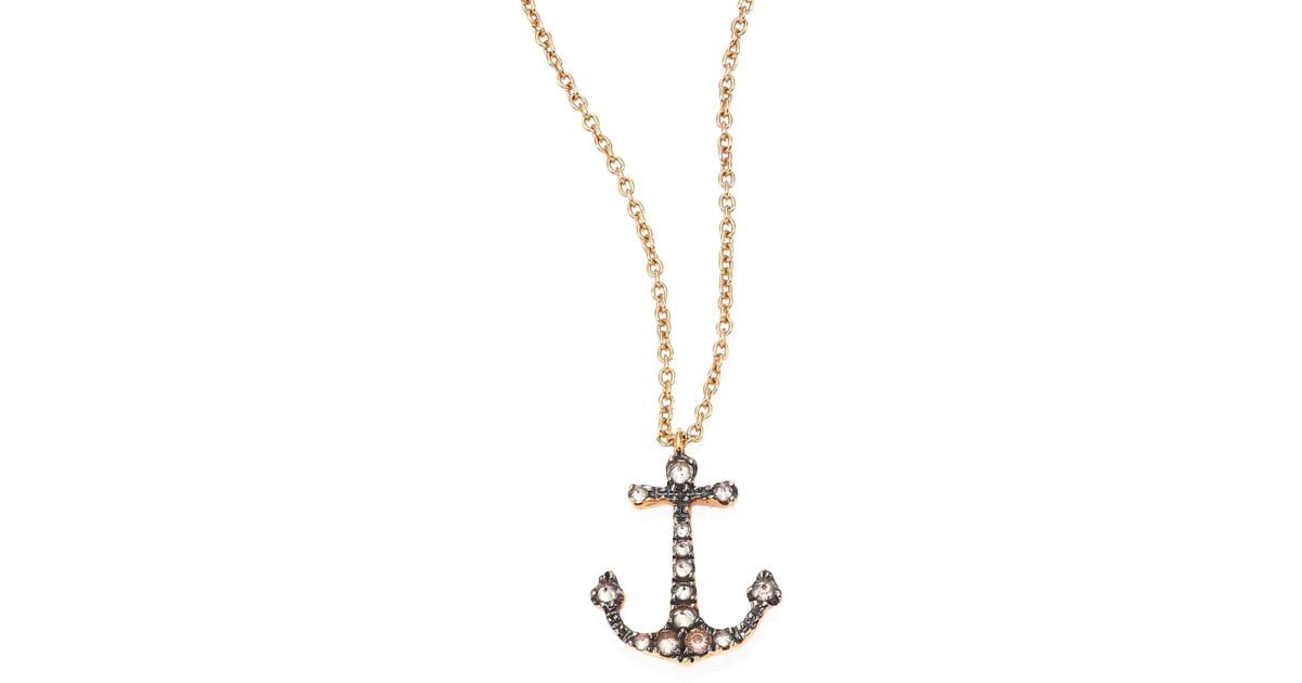 Annoushka Love Diamonds 18k Rose Gold Anchor Pendant Necklace In Annoushka Love Diamonds 18k Rose Gold Anchor Pendant Necklace In Metallic Lyst
