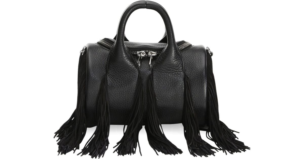 Lyst Alexander Mini Rockie Fringe Soft Pebble Leather Handbag Lyst Alexander Mini Rockie Fringe Soft Pebble Leather Handbag In Black