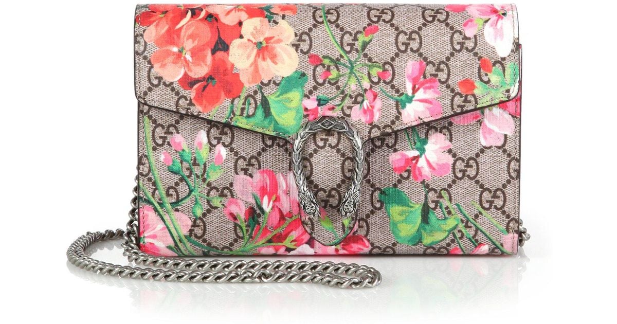 Gucci Dionysus Geranium-print Coated Canvas Chain-strap Wallet - Lyst