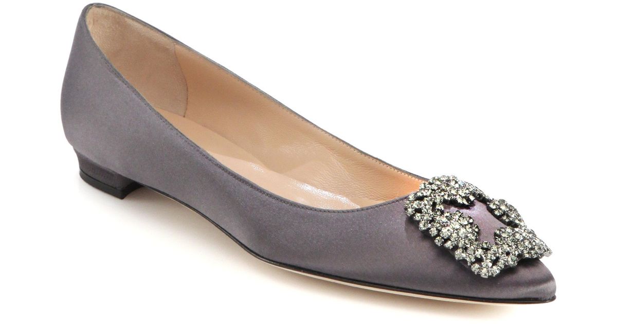 manolo blahnik satin flats