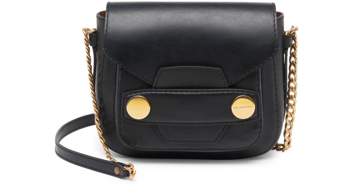 Lyst Stella Mccartney Studded Faux Leather Shoulder Bag In Black