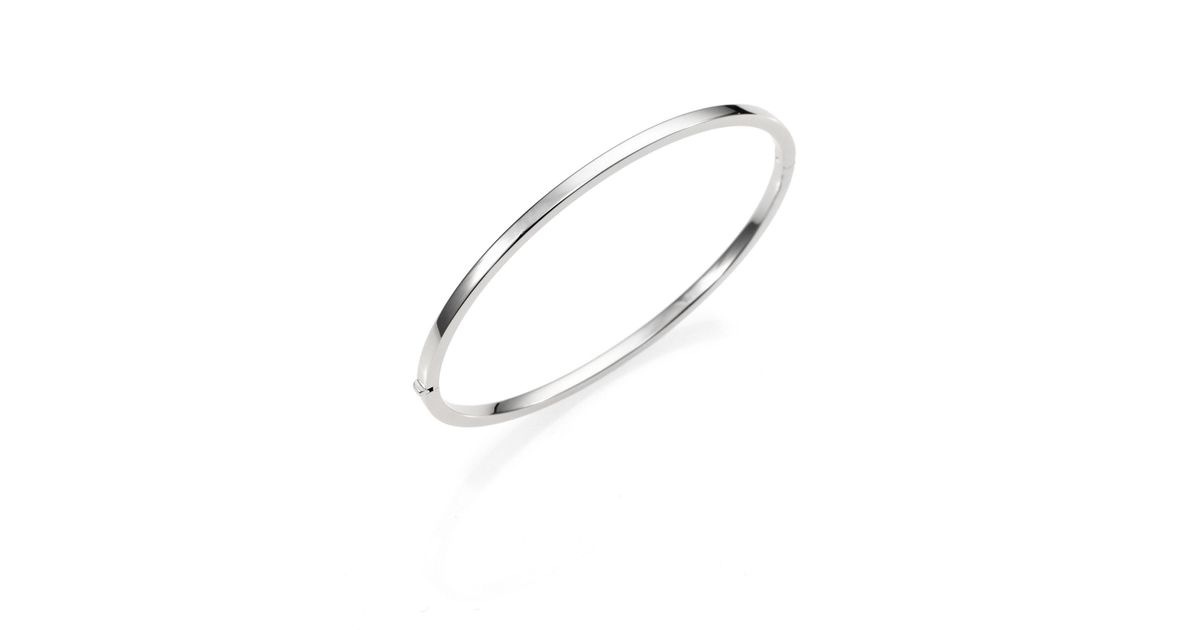 Lyst Roberto Coin 18k White Gold Bangle Bracelet In Metallic