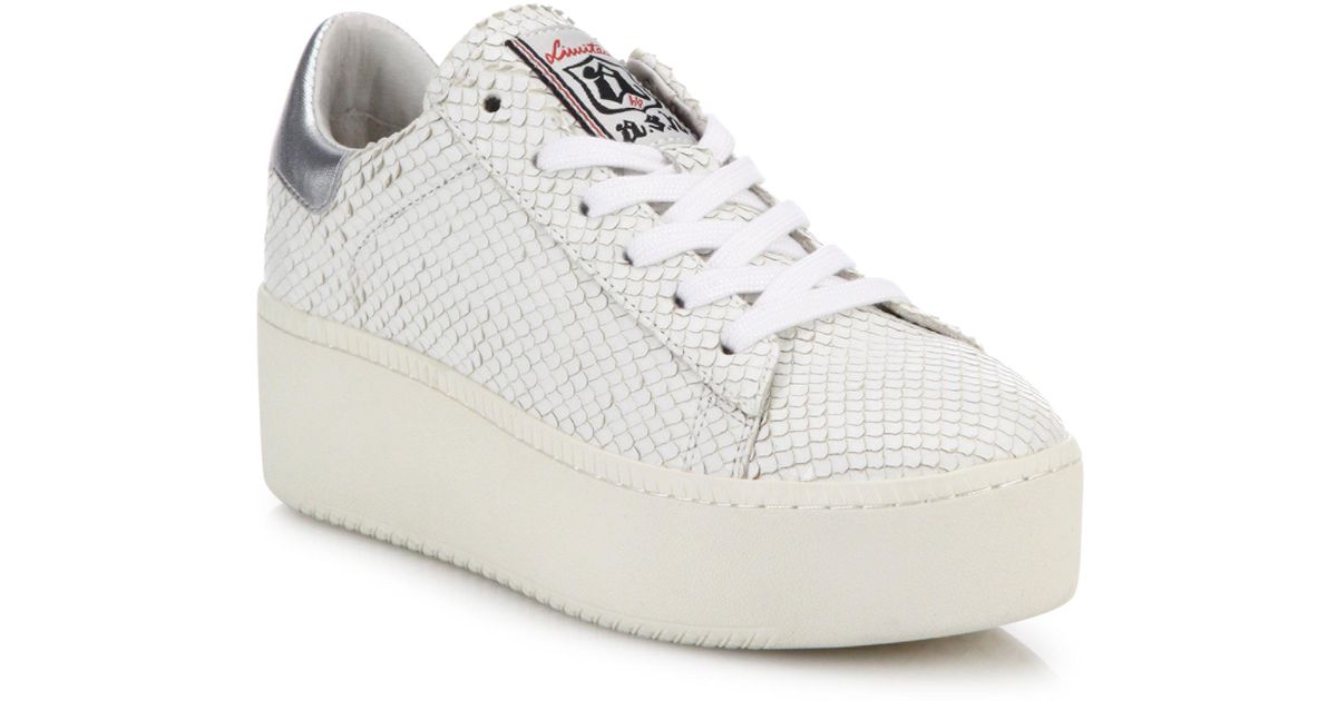 ash white platform trainers