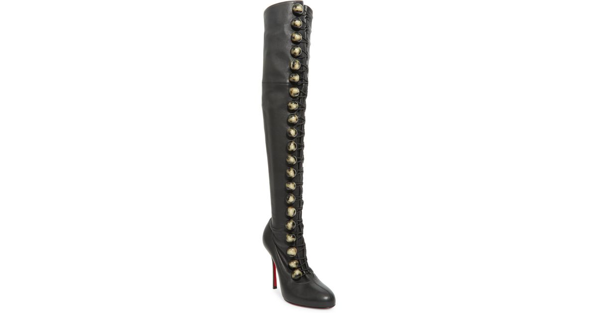 christian louboutin black leather thigh high boots christian louboutin black leather thigh high boots