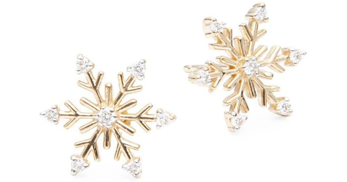Lyst Kc Designs Diamond 14k Yellow Gold Snowflake Earrings In Lyst Kc Designs Diamond 14k Yellow Gold Snowflake Earrings In Metallic