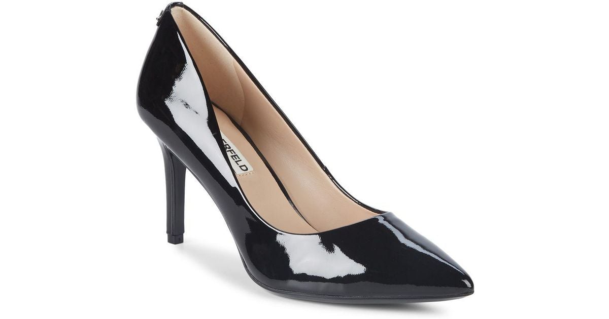 Lyst - Karl Lagerfeld Royale Patent Leather Pointy Pumps in Black
