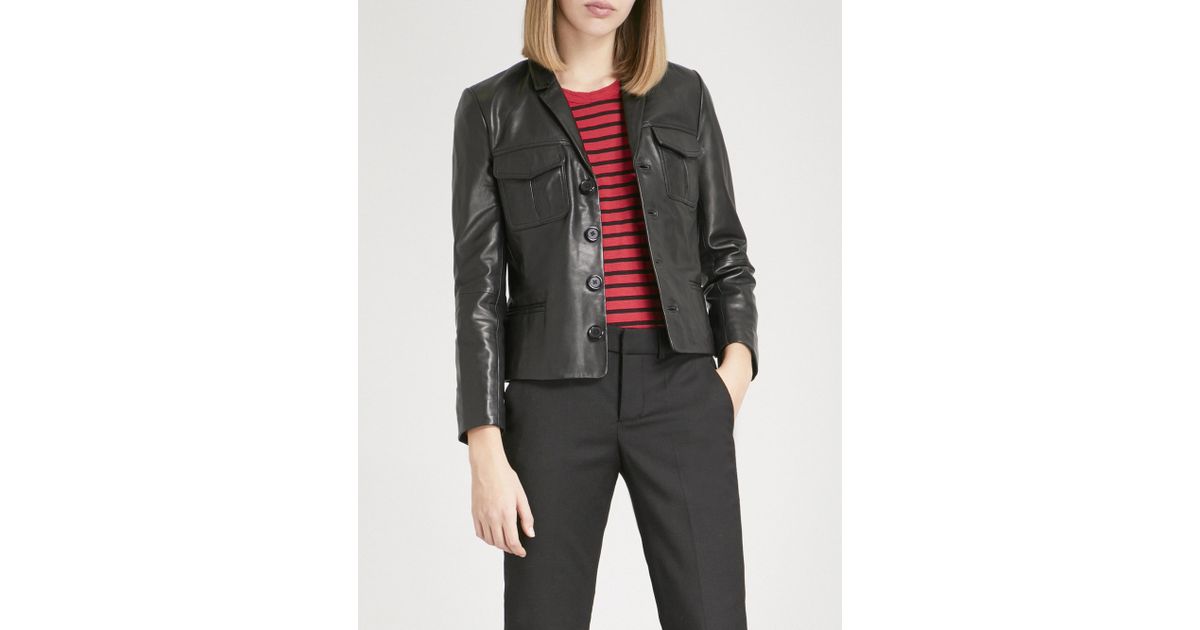 Zadig Voltaire Black Liam Patina Deluxe Leather Jacket Lyst