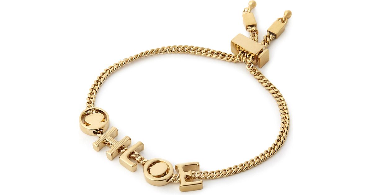 Lyst Chloé Letter Charm Bracelet In Metallic