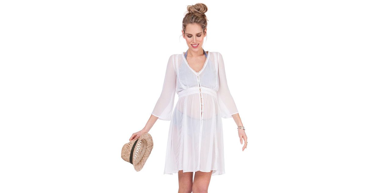 Seraphine Synthetic Ivory Maternity Kaftan in White Lyst
