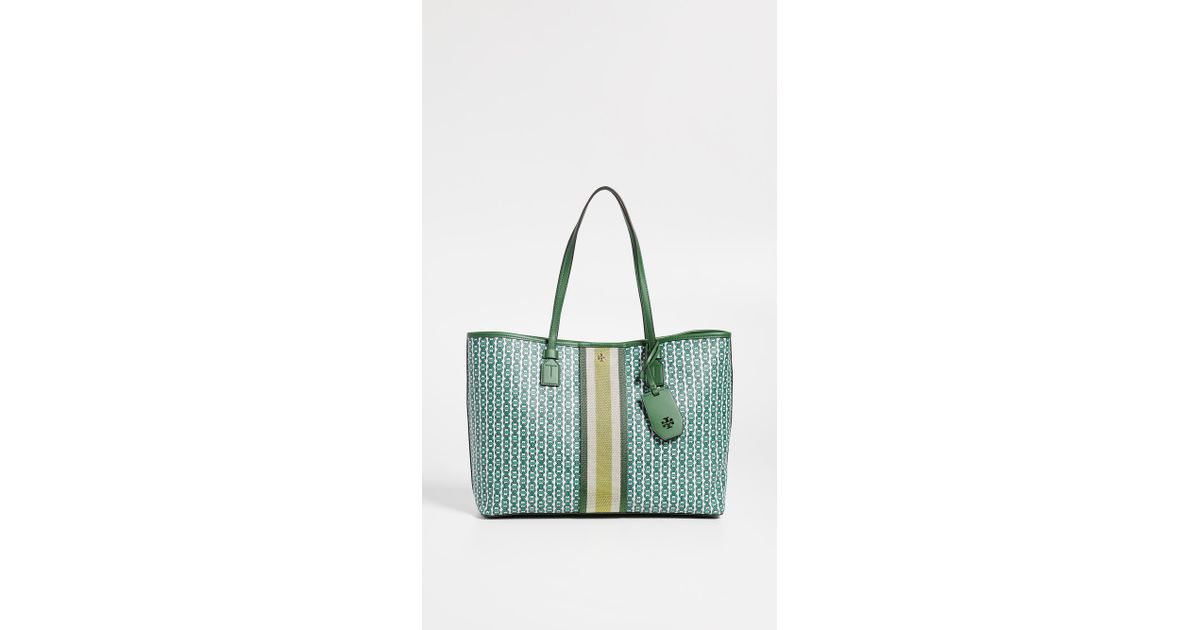 tory burch gemini tote green