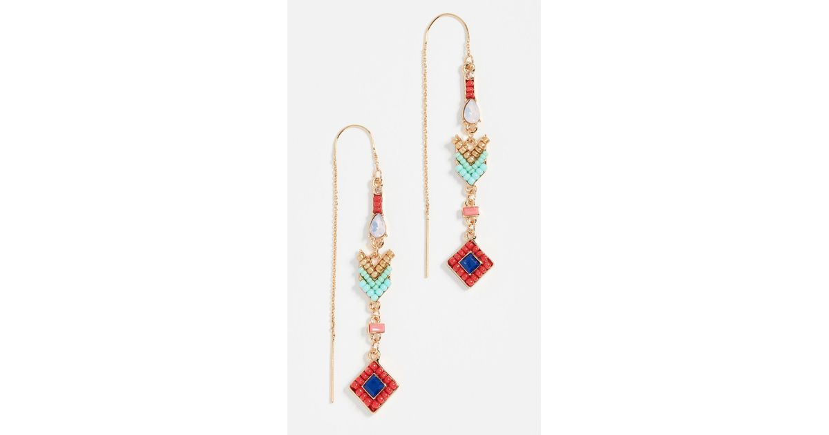 Rebecca Minkoff Geo Stone Threaders Earrings Lyst