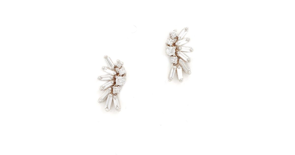 Lyst Suzanne Kalan Fireworks 18k Gold Diamond Baguette Earrings In Lyst Suzanne Kalan Fireworks 18k Gold Diamond Baguette Earrings In Metallic