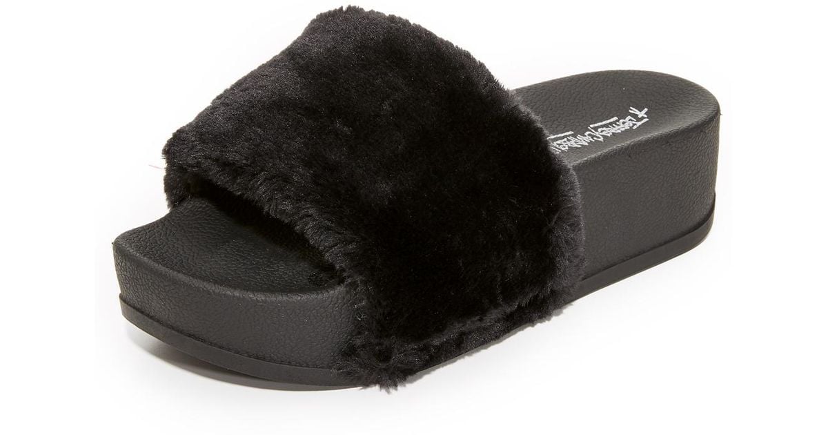 faux fur slides