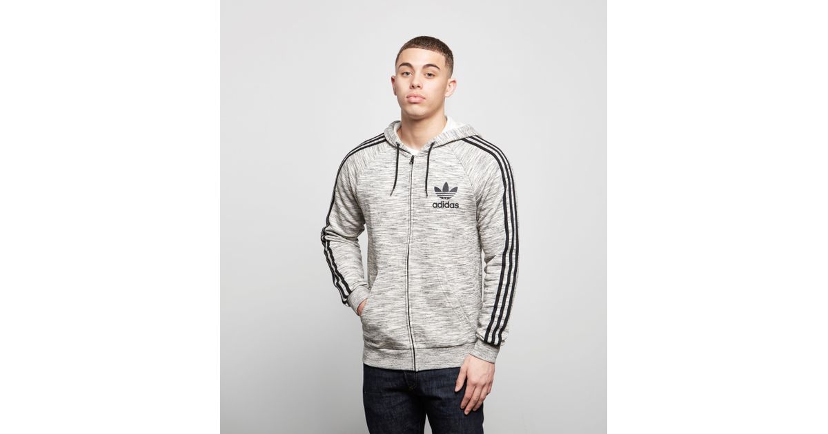 adidas originals mens california full zip hoodie dark grey heather