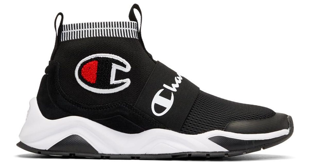 Lyst Champion Black Rally Pro Hightop Sneakers in Black Lyst Champion Black Rally Pro Hightop Sneakers in Black