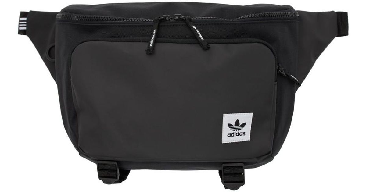 adidas Originals Black Premium Essentials Waist Bag in Black - Lyst
