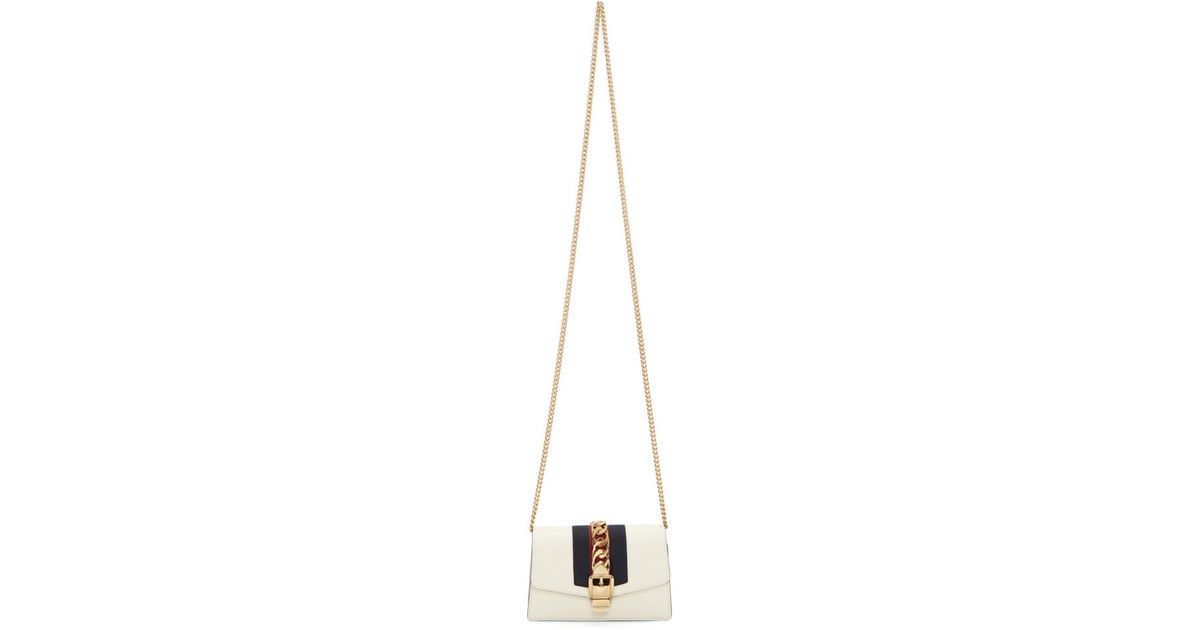 gucci sylvie mini chain bag white