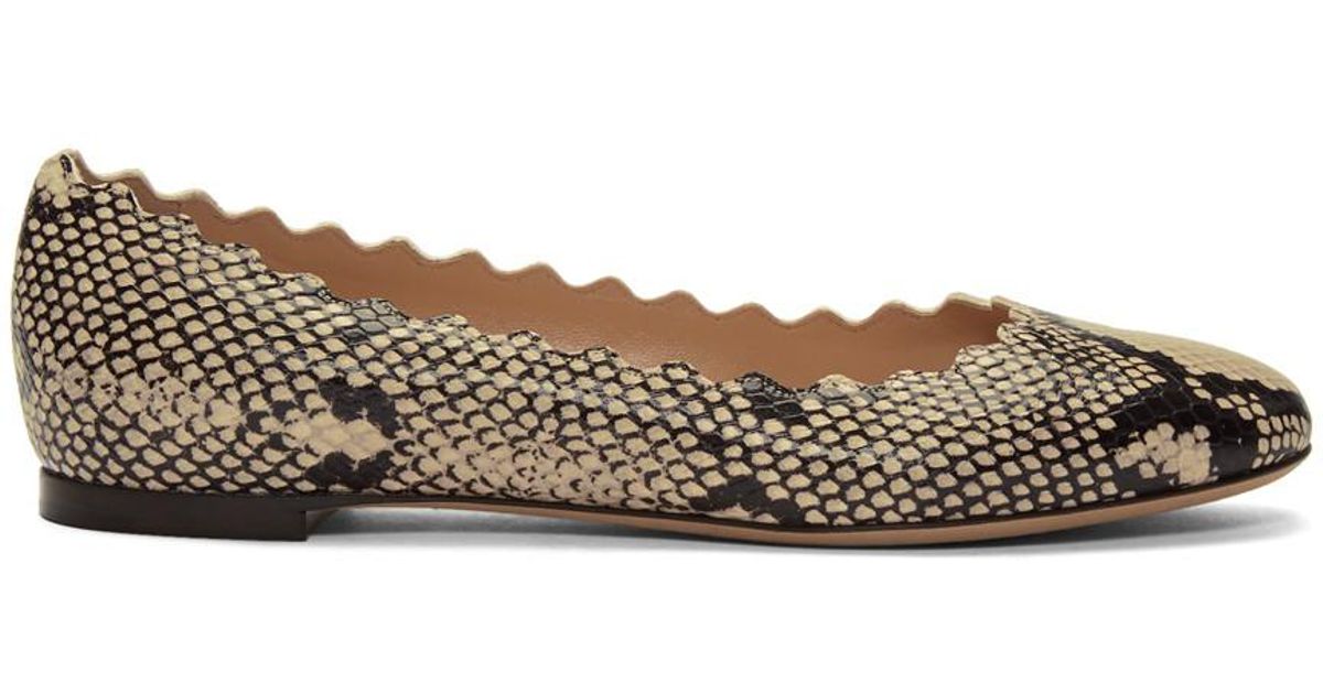 chloe python flats