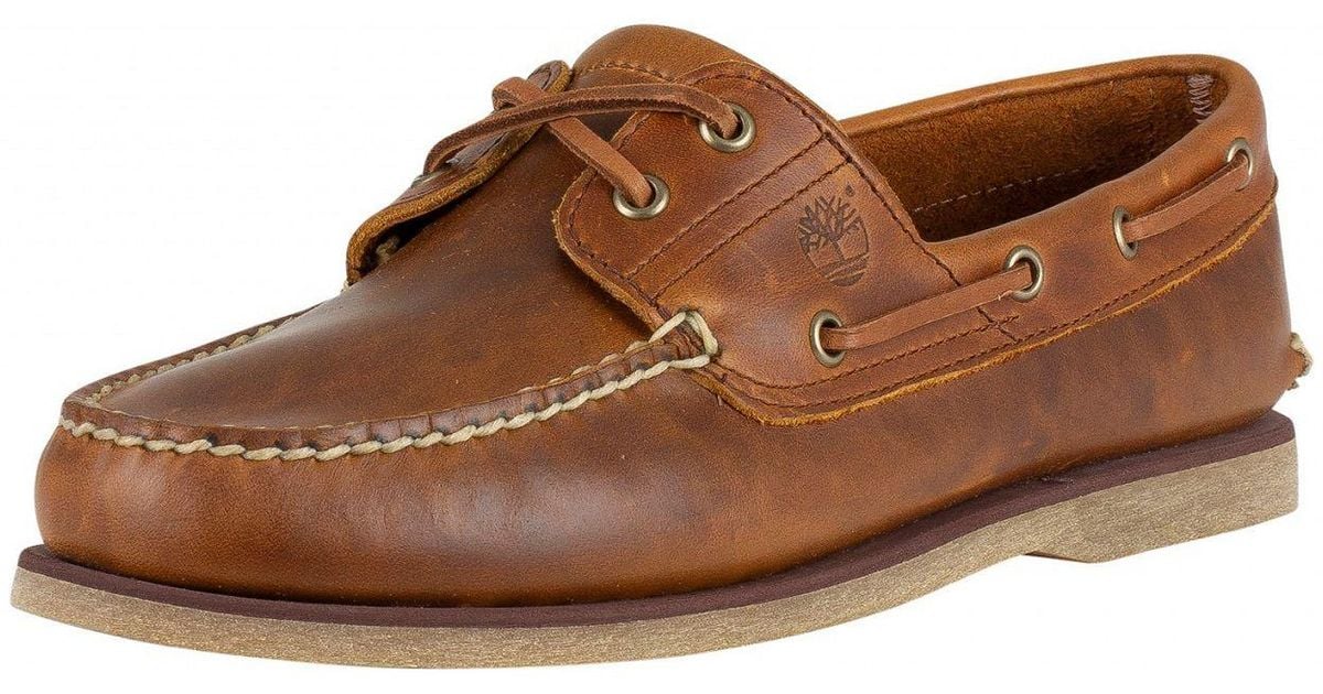 Timberland Brown Full Grain Classic Leather Boat Shoes in Brown for Men ...