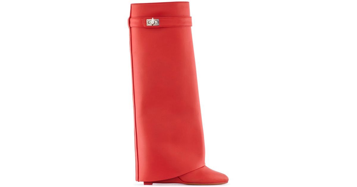 givenchy shark lock boots red