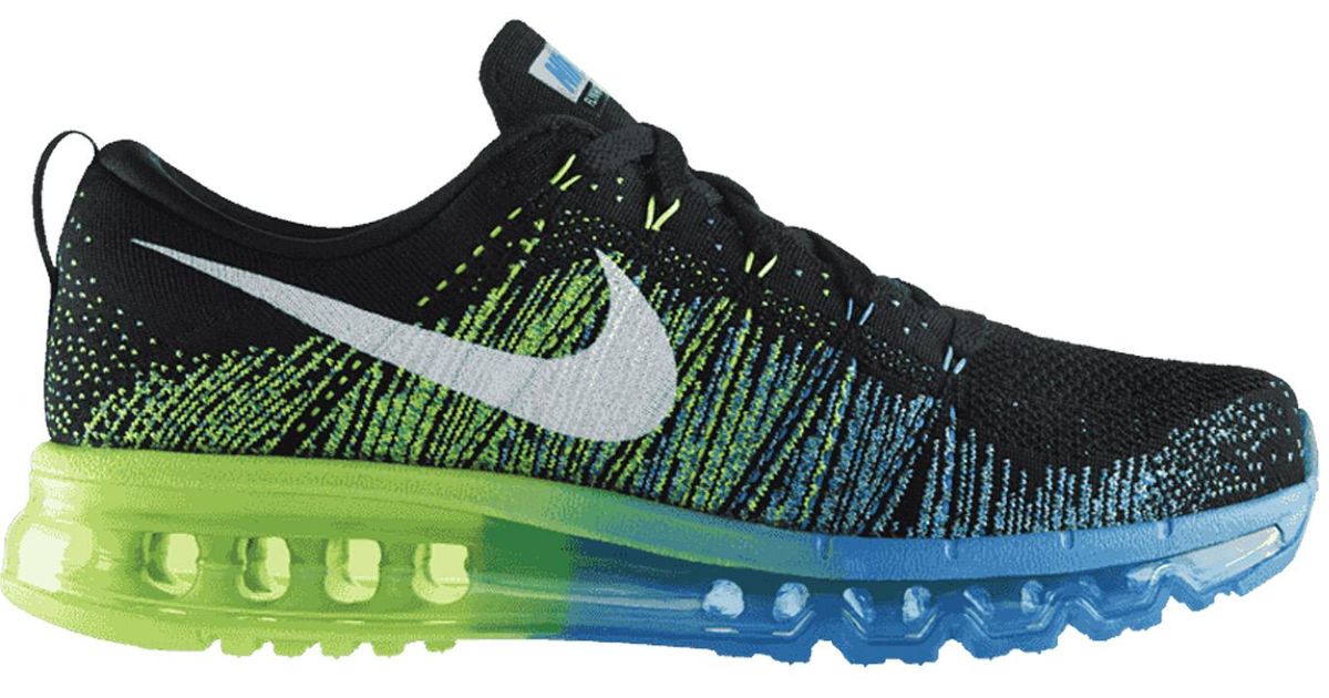 Nike Flyknit Max Black White Photo Blue Electric Green for Men - Lyst