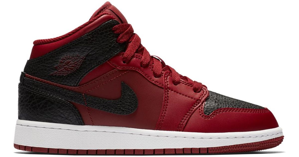 nike mid black and red