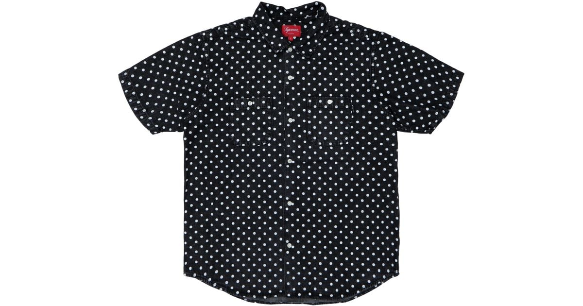 Lyst - Supreme Polka Dot Denim Shirt Black in Black for Men