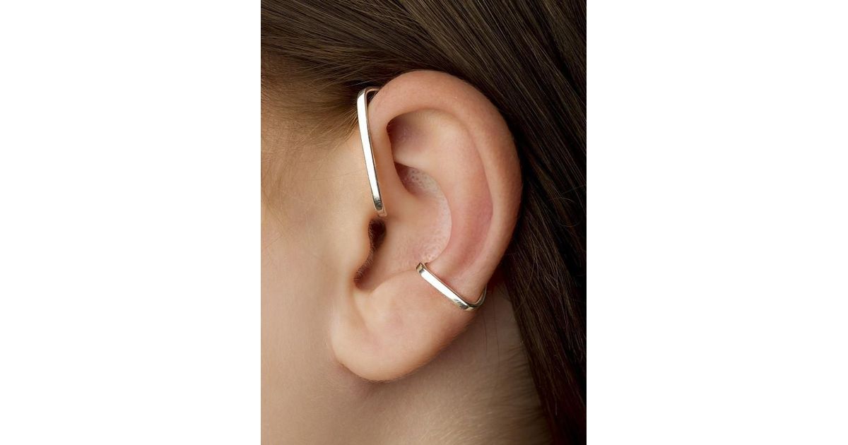 Lyst Vibe Harsløf Ear Staple Cuff In Metallic