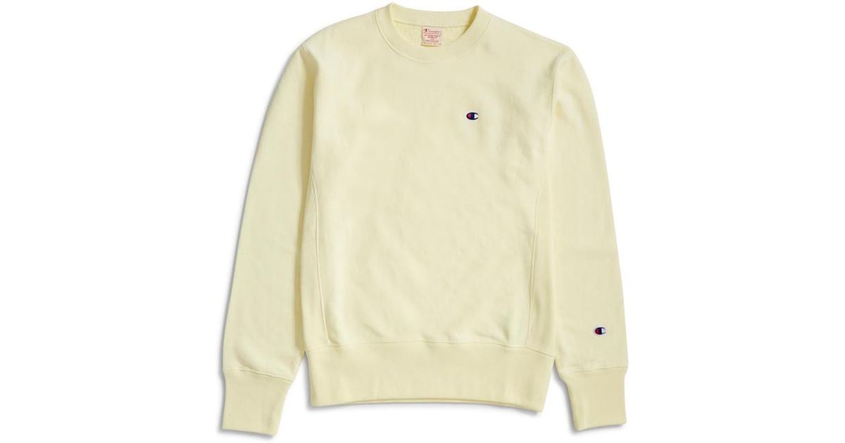 Lyst , Champion Reverse Weave Crewneck Sweatshirt Lemon in Yellow for Men