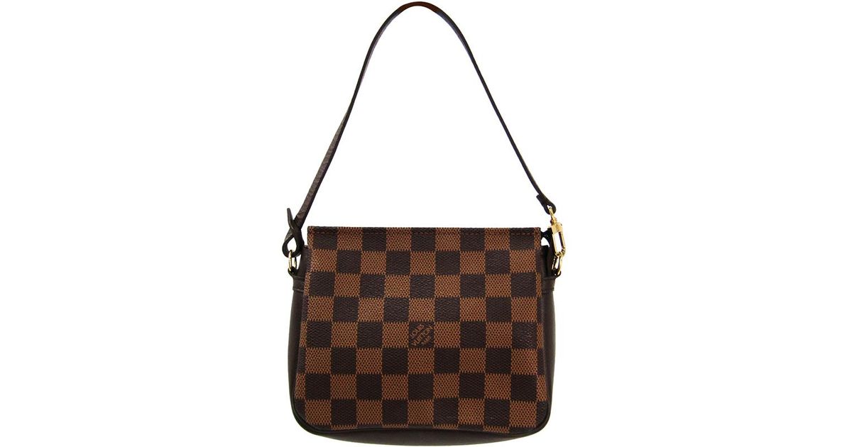 Lyst - Louis Vuitton Damier Ebene Canvas Trousse Pochette Bag in Brown