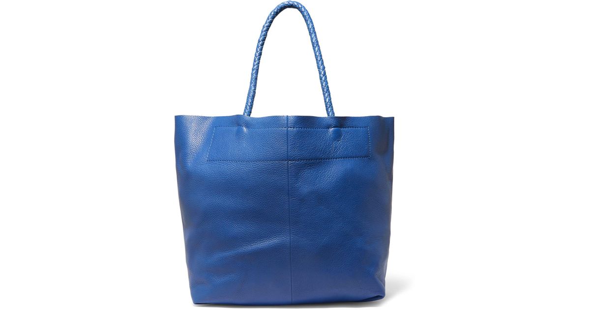Lyst Maje Textured Leather Tote Bright Blue In